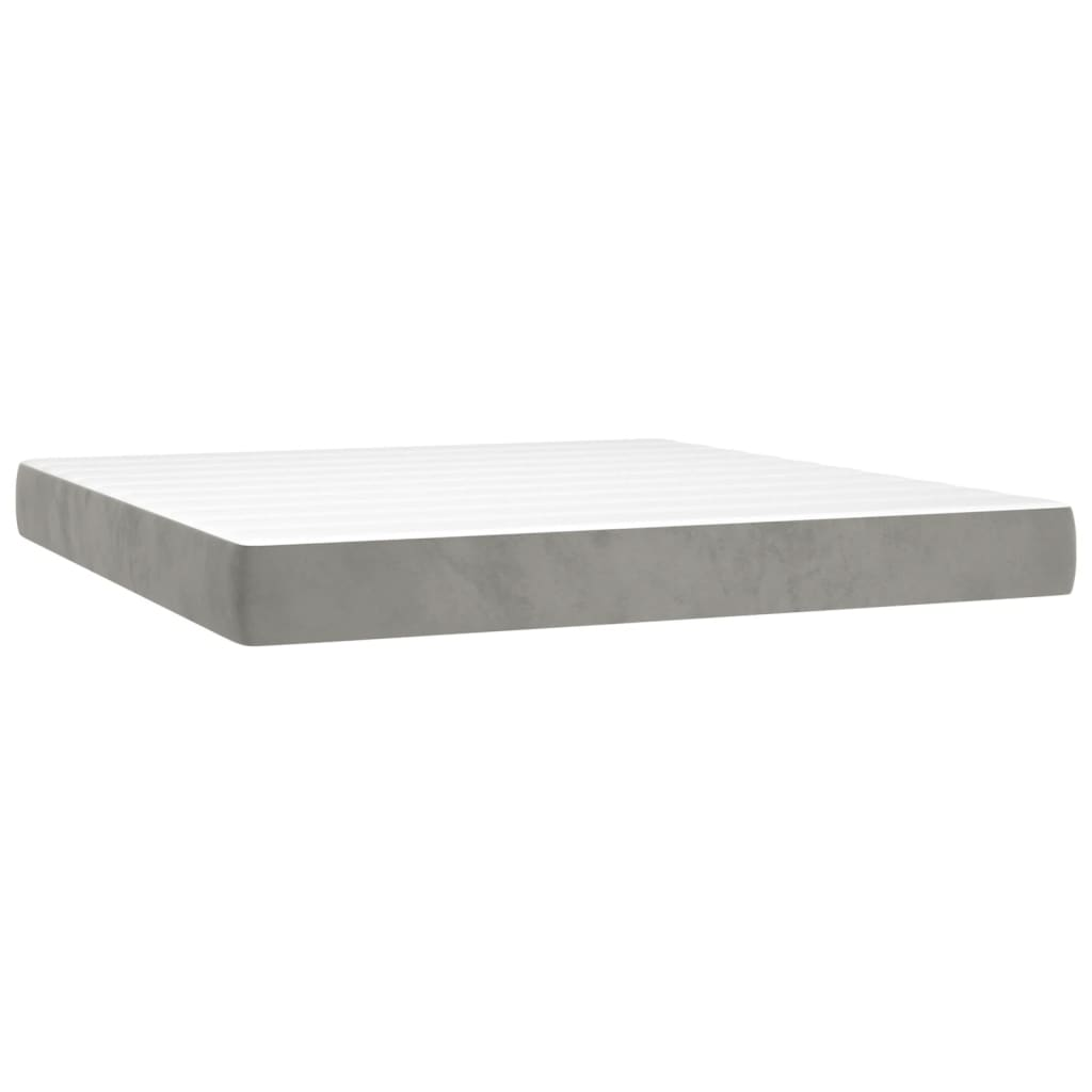 vidaXL Pocket Spring Bed Mattress Light Gray 72"x83.9"x7.9" California King Velvet