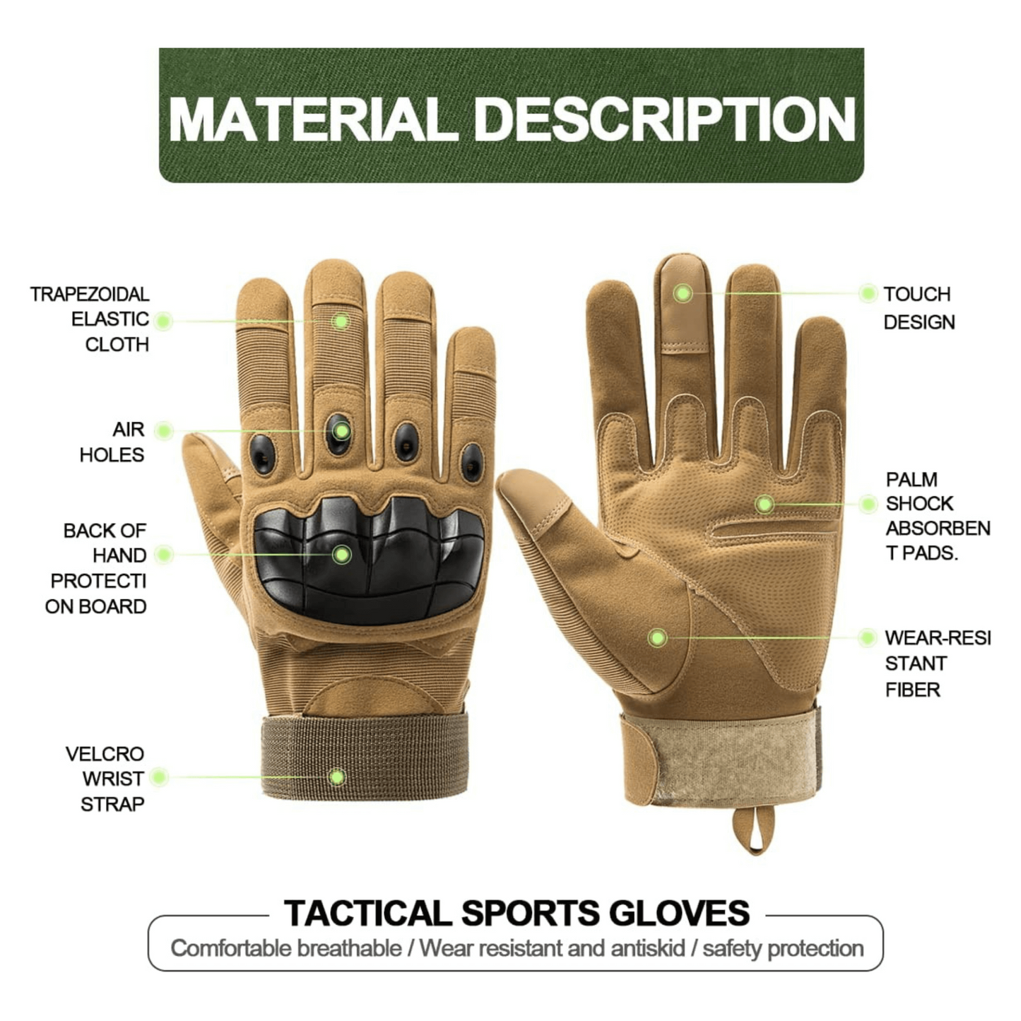 Tactical Military Airsoft Gloves for Outdoor Sports, Paintball, and Motorcycling with Touchscreen Fingertip Capability