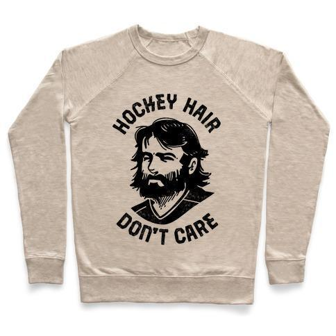 HOCKEY HAIR DON'T CARE CREWNECK SWEATSHIRT