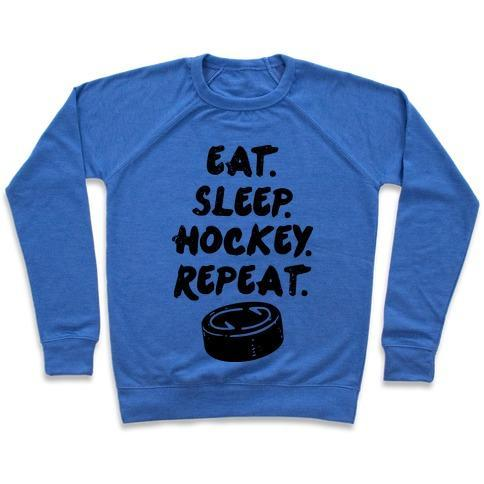 EAT SLEEP HOCKEY CREWNECK SWEATSHIRT