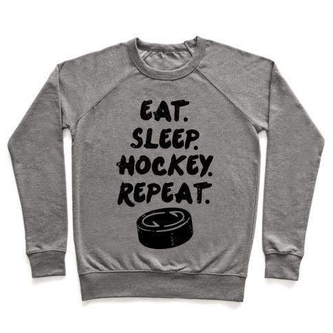 EAT SLEEP HOCKEY CREWNECK SWEATSHIRT