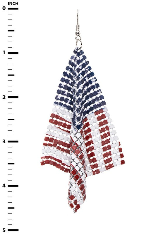 USA Flag Chainmail Iconic Earrings