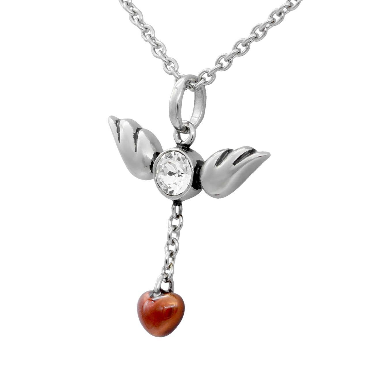 Love In Flight Heart and Wings Necklace