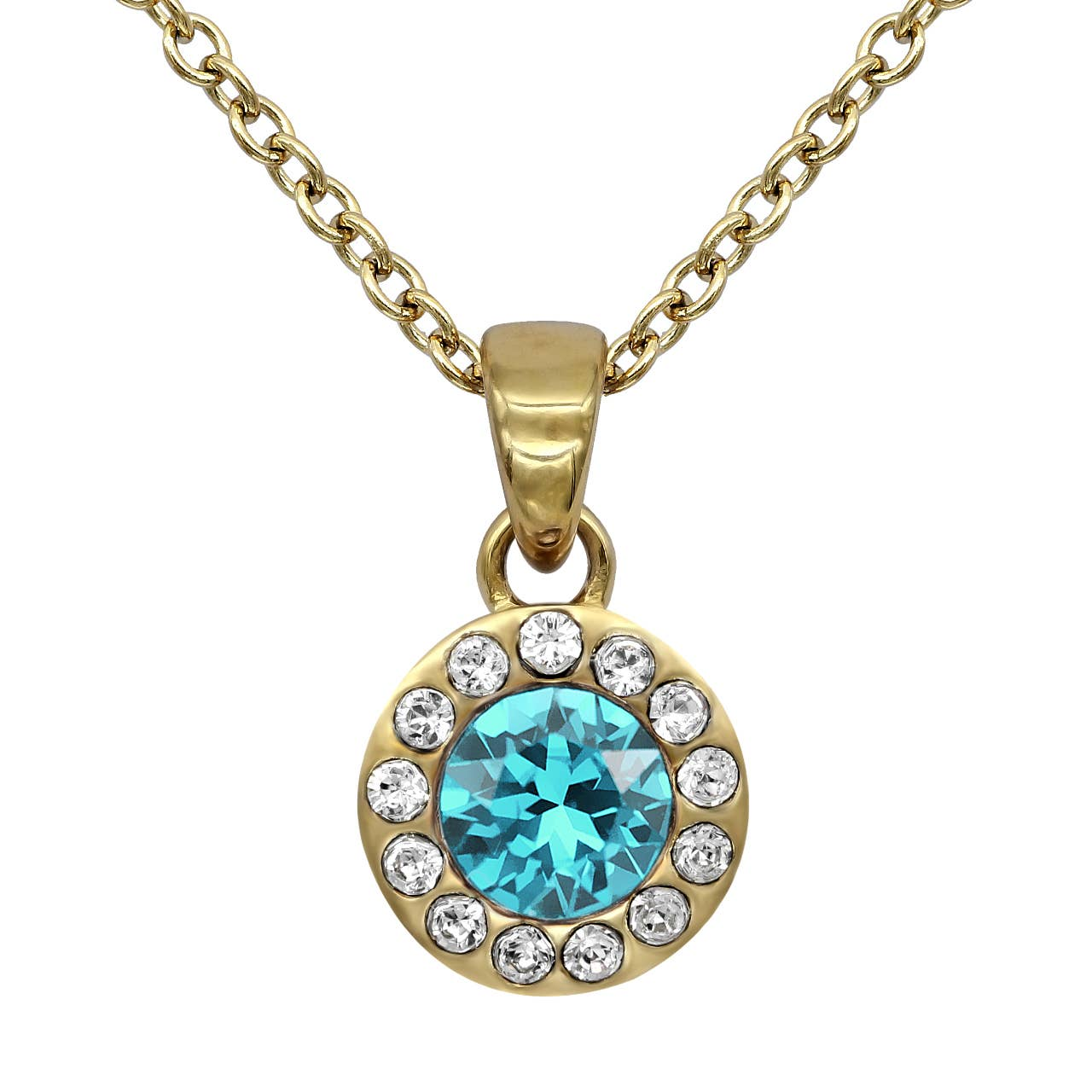 Birthstone Necklace 24K Gold Plated With Swarovski Crystals