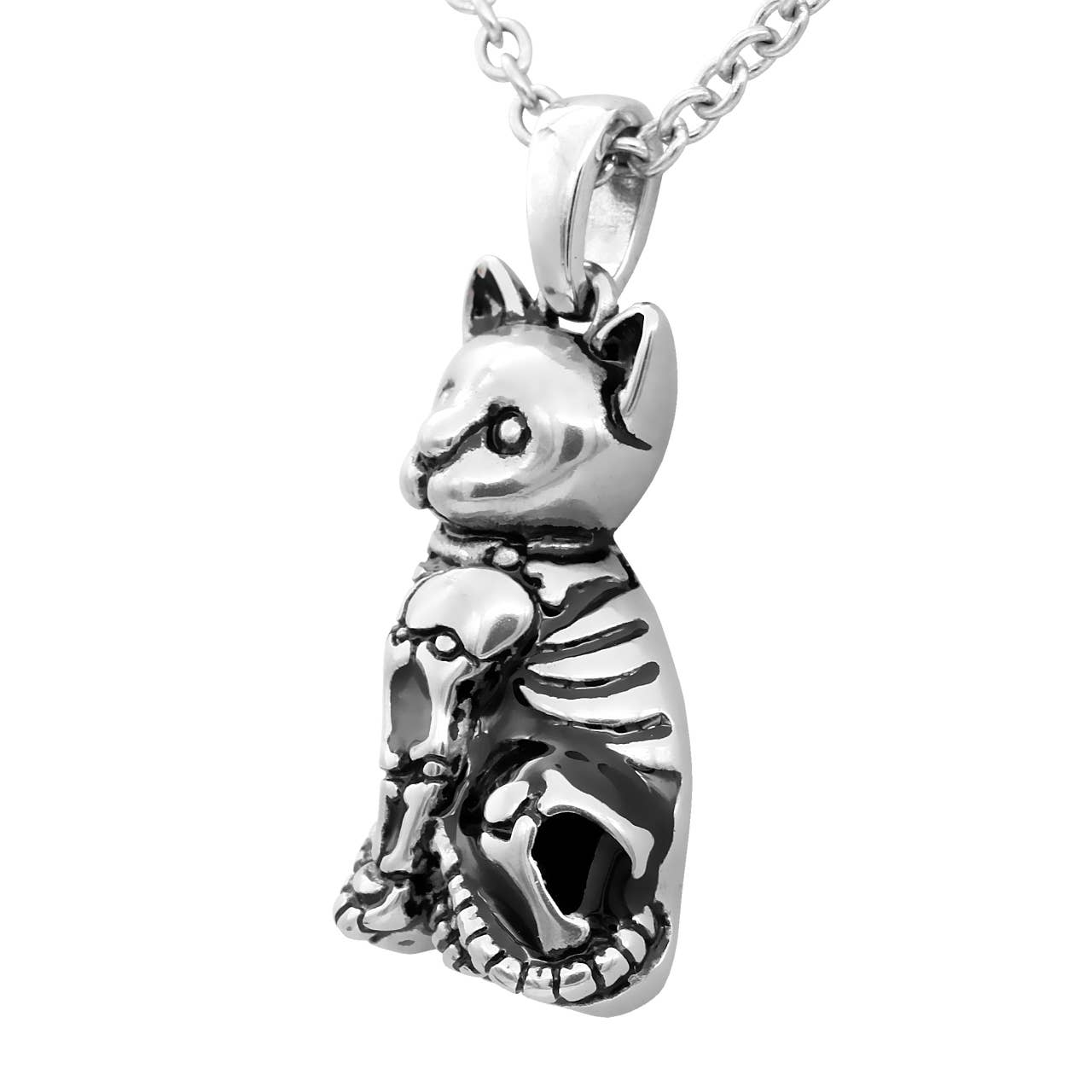 Controse Kitty Cat Skeleton Necklace