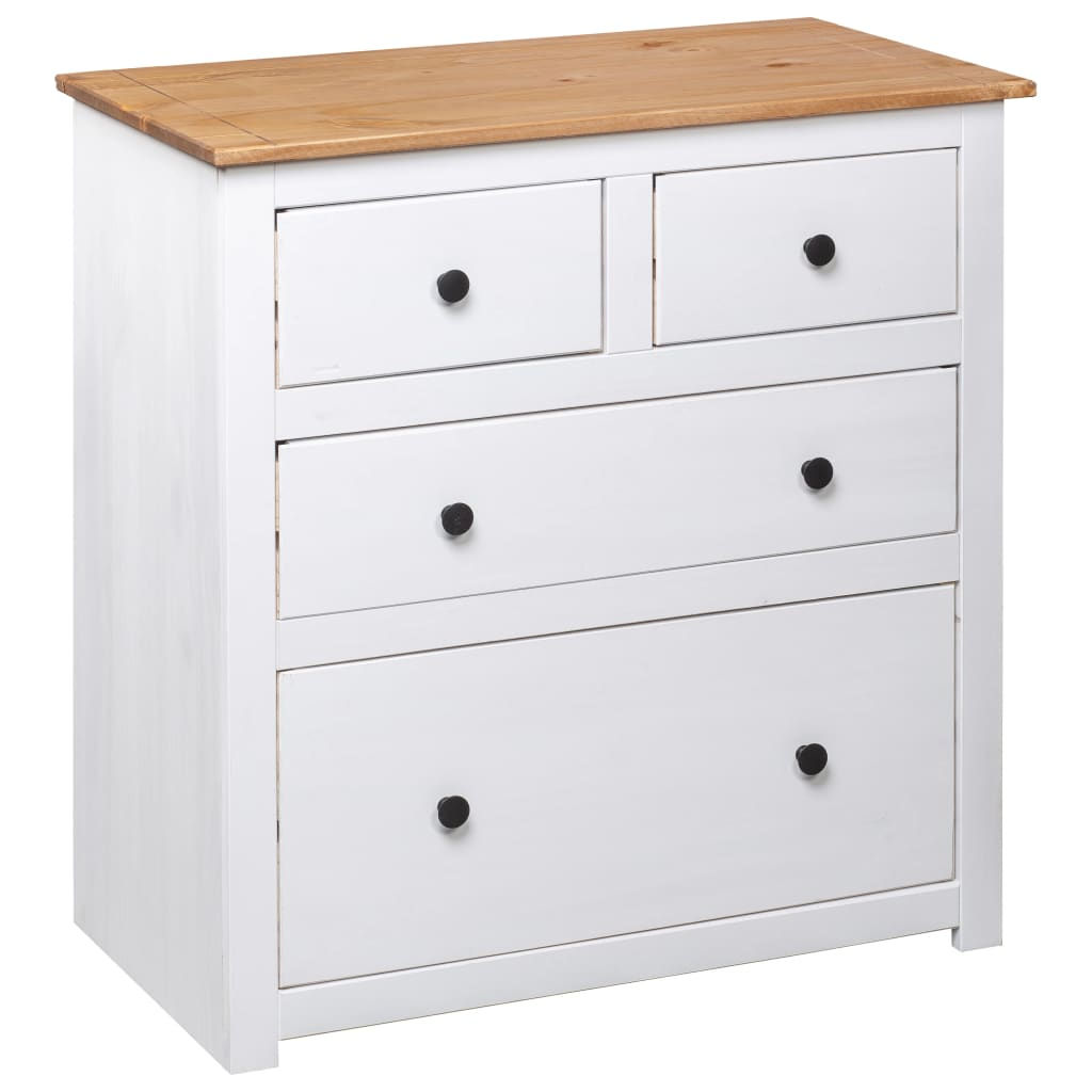 vidaXL Sideboard White 31.5"x15.7"x32.7" Pinewood Panama Range