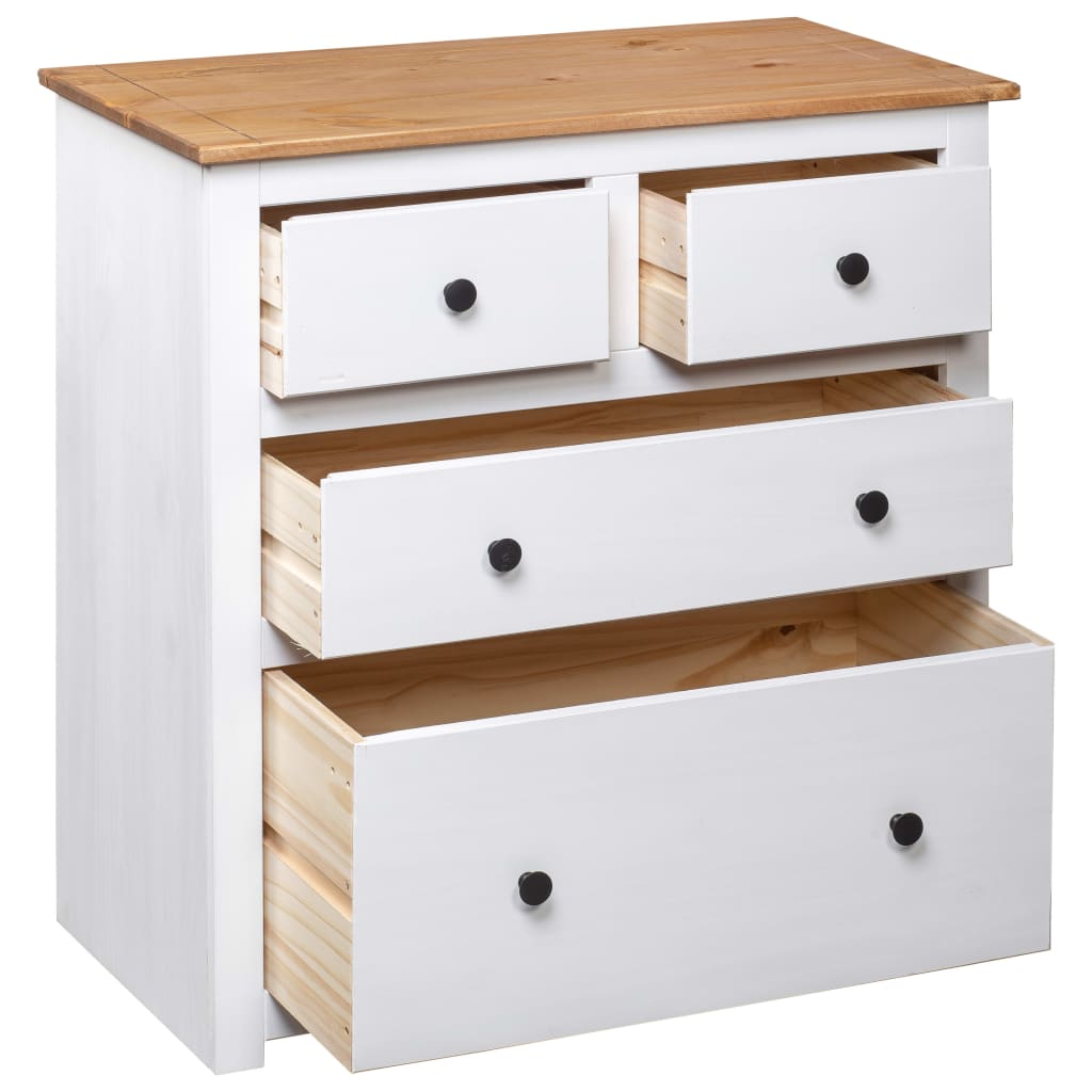 vidaXL Sideboard White 31.5"x15.7"x32.7" Pinewood Panama Range