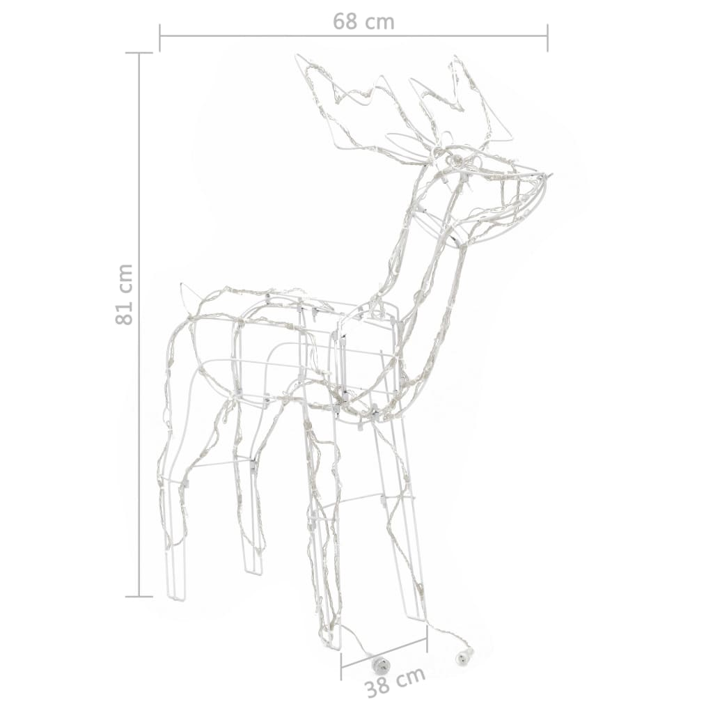 3 Piece Christmas Light Display Reindeers 229 LEDs