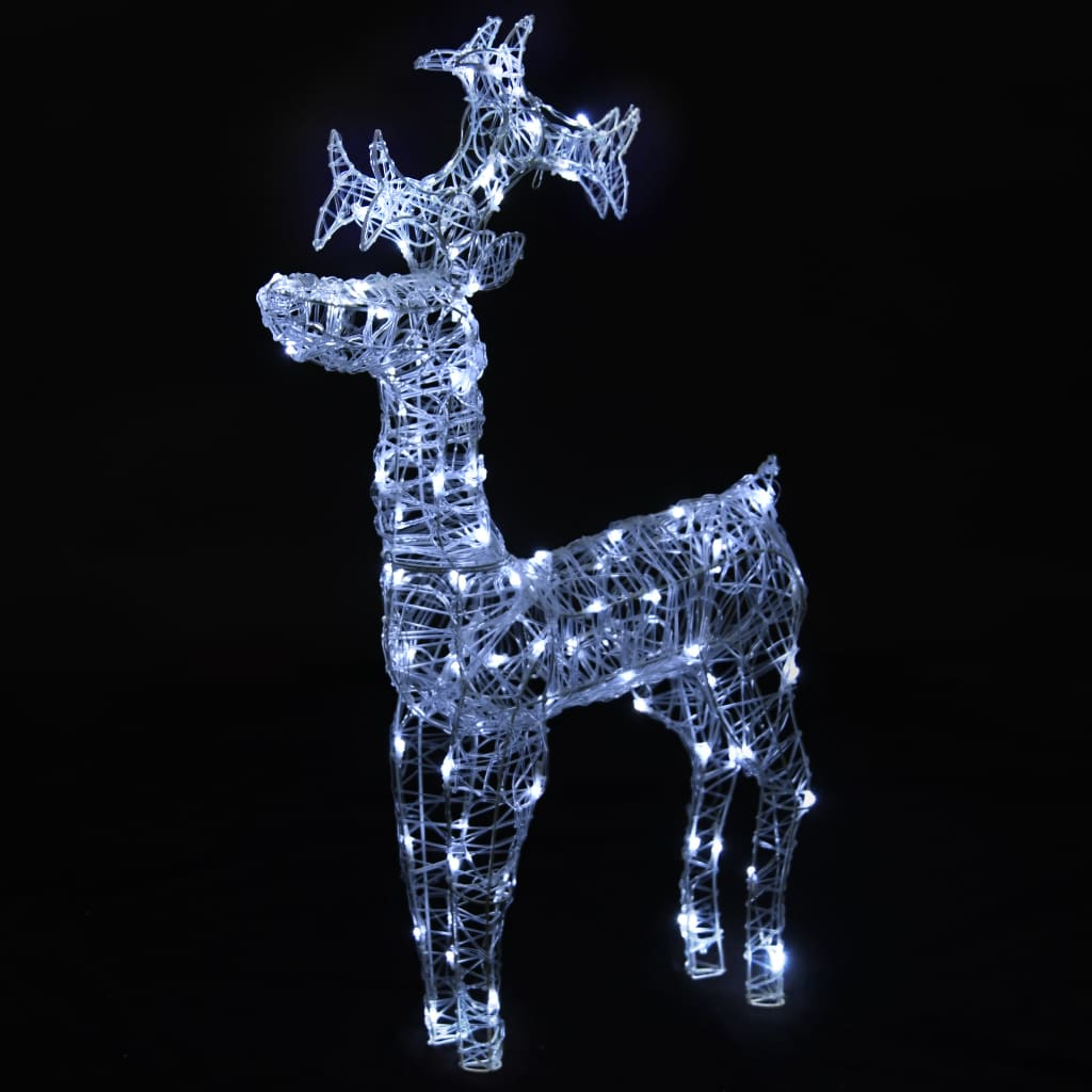 Reindeer Christmas Decoration 90 LEDs 23.6"x6.3"x39.4" Acrylic