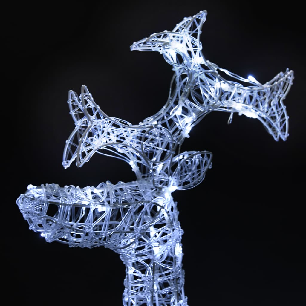 Reindeer Christmas Decoration 90 LEDs 23.6"x6.3"x39.4" Acrylic