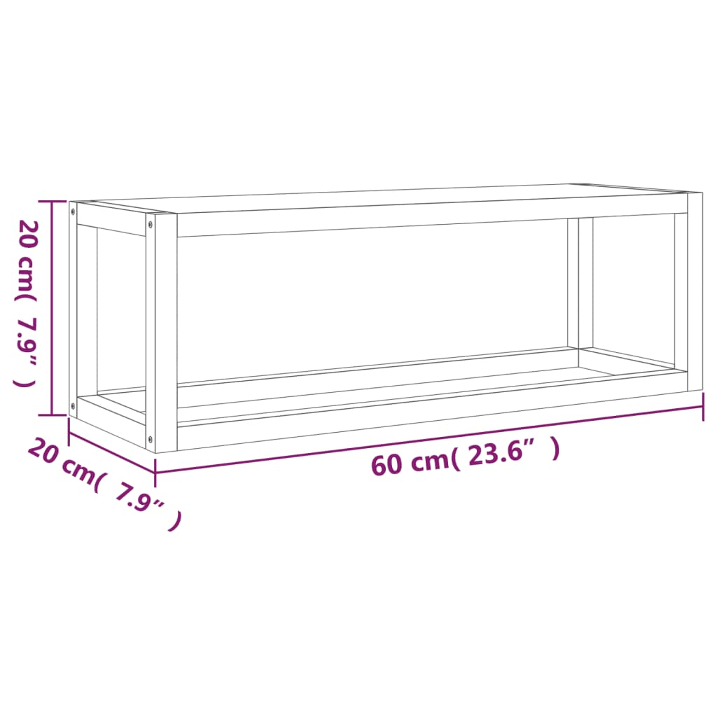 Towel Rack 23.6"x7.9"x7.9" Solid Wood Walnut