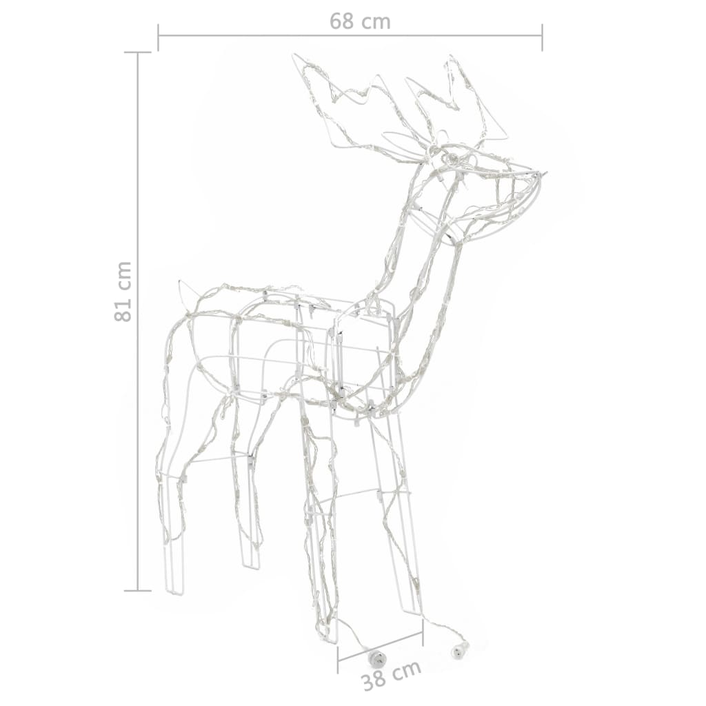 vidaXL 3 Piece Christmas Light Display Reindeers 229 LEDs