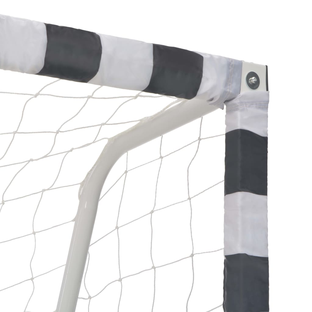 Soccer Goal 118.1"x78.7"x35.4" Metal Black and White