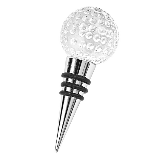 "Hand Crafted Crystal Golf Ball Bottle Stopper"