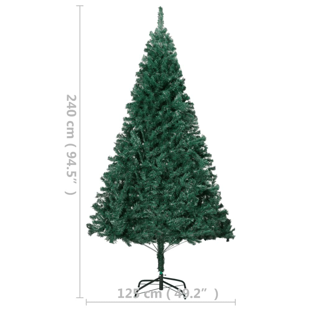 Artificial Pre-lit Christmas Tree with Thick Branches Green 94.5"