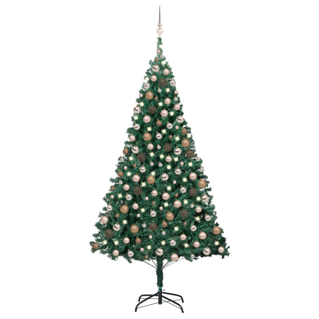 Artificial Pre-lit Christmas Tree with Ball Set Green 94.5"