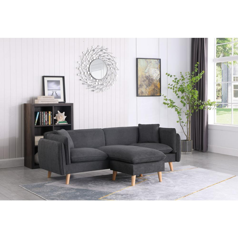 Brayden Dark Gray Fabric Sectional Sofa Chaise