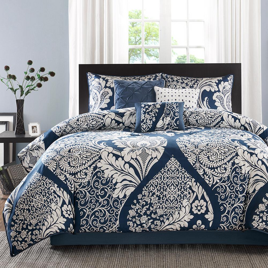 7 Piece Cotton Printed Comforter Set