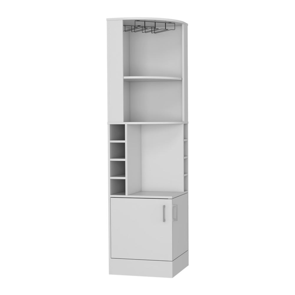 Bar Cabinet Papprika, 8 Wine Cubbies, Double Door, White Finish