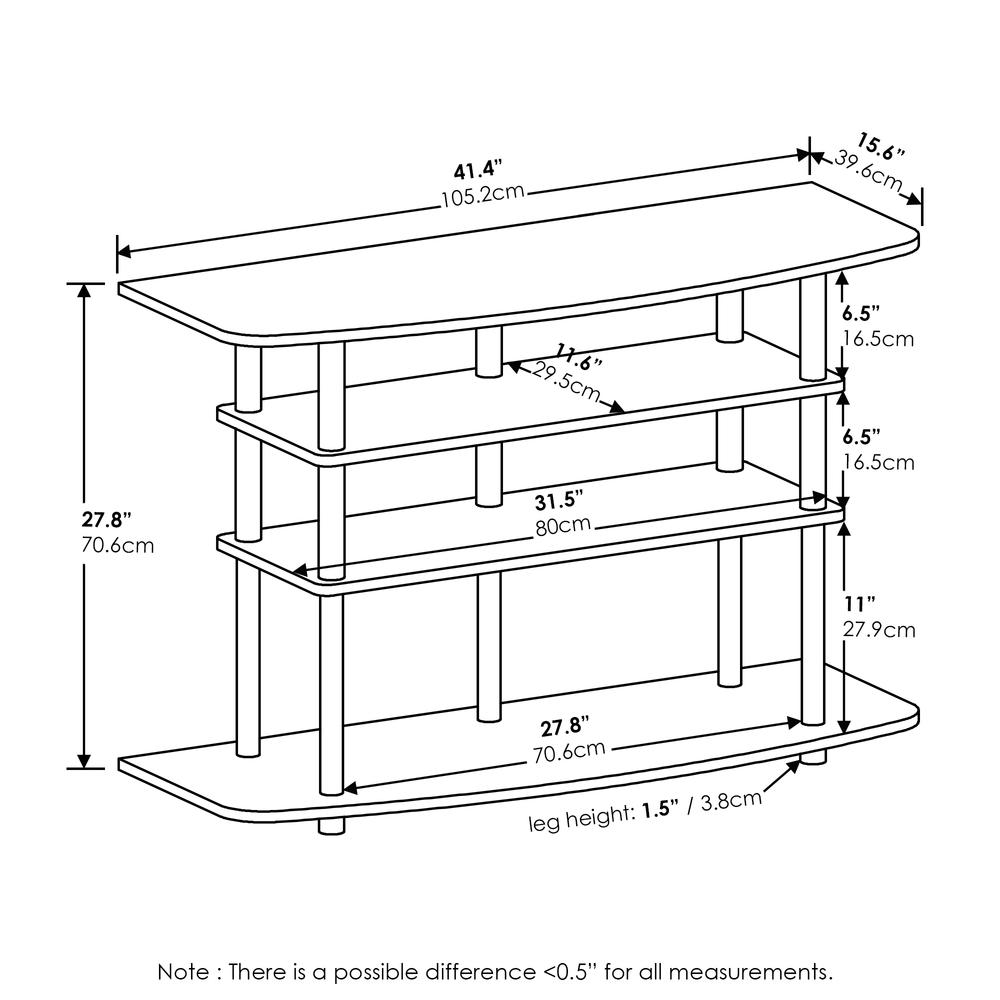 4-Tier TV Stand for TV up to 46, White Oak