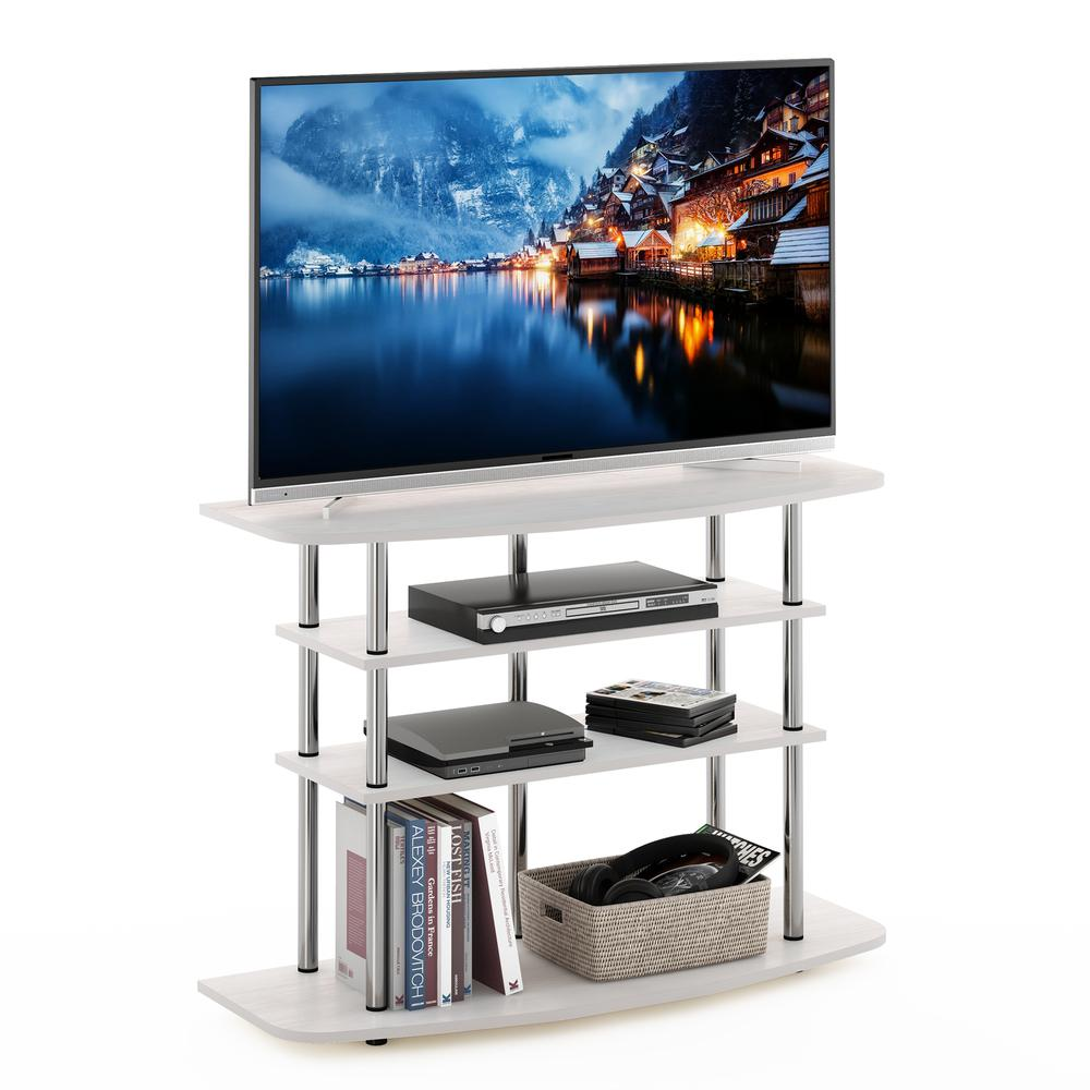 4-Tier TV Stand for TV up to 46, White Oak