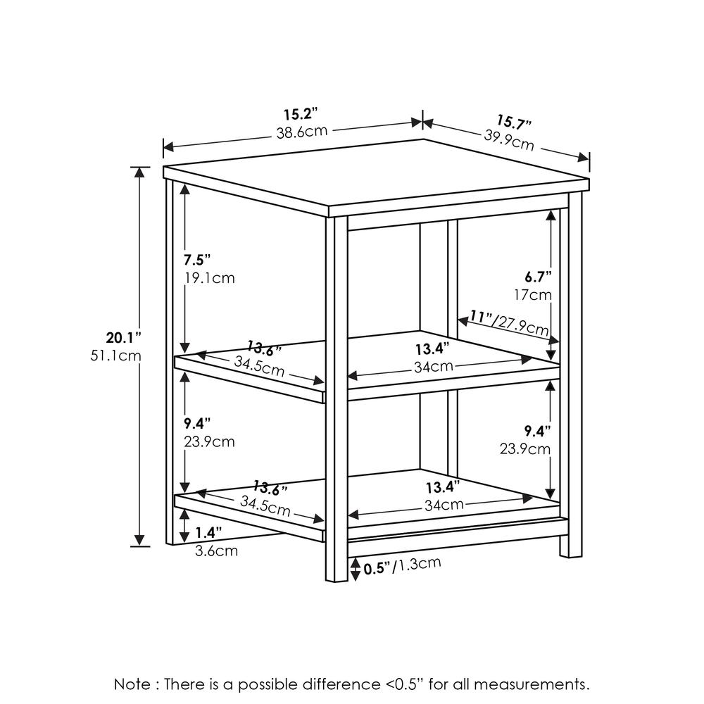 Modern Living End Table, Americano/Black