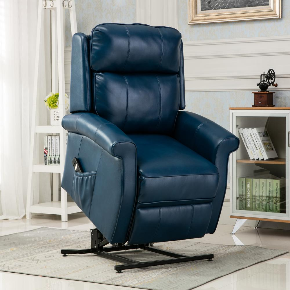 Lehman Navy Blue Traditional Lift Chair