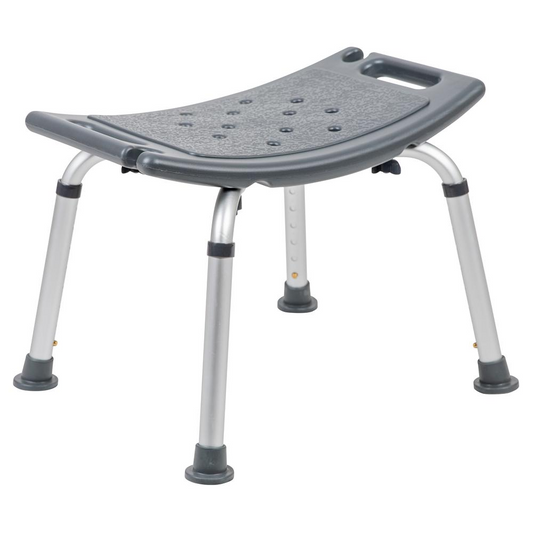 300 Lb. Capacity, Adjustable Gray Bath, Shower Chair with Non-slip Feet