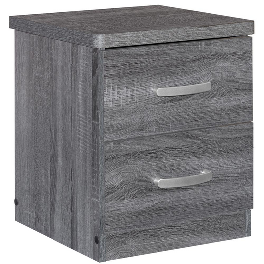 Better Home Products Cindy Faux Wood 2 Drawer Nightstand in Gray