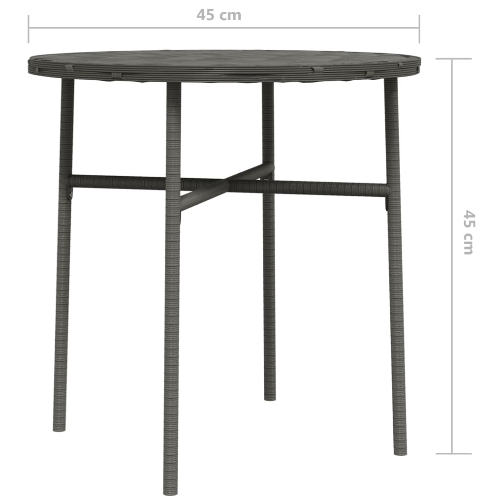 vidaXL Tea Table Gray 17.7" Poly Rattan