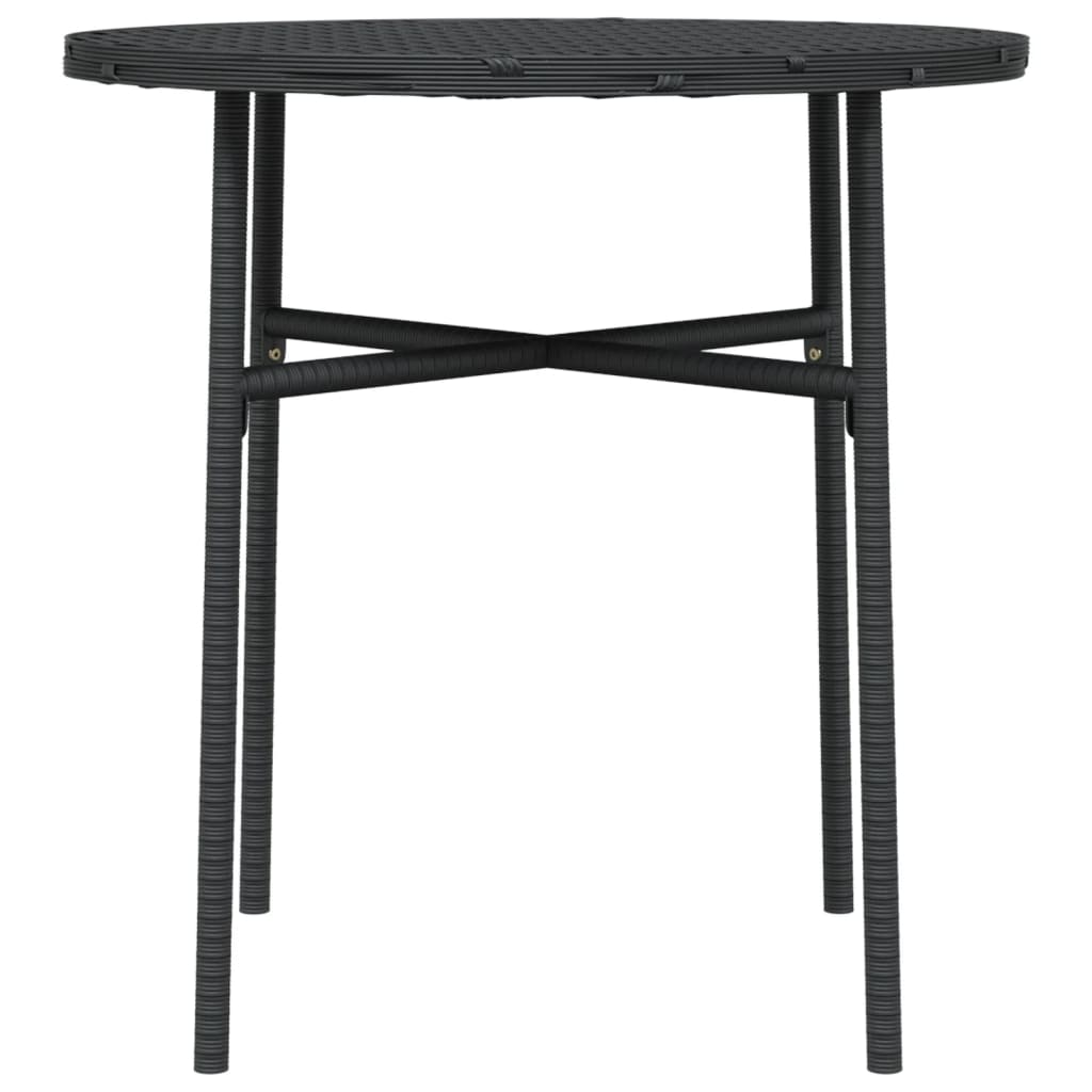 vidaXL Tea Table Black 17.7" Poly Rattan