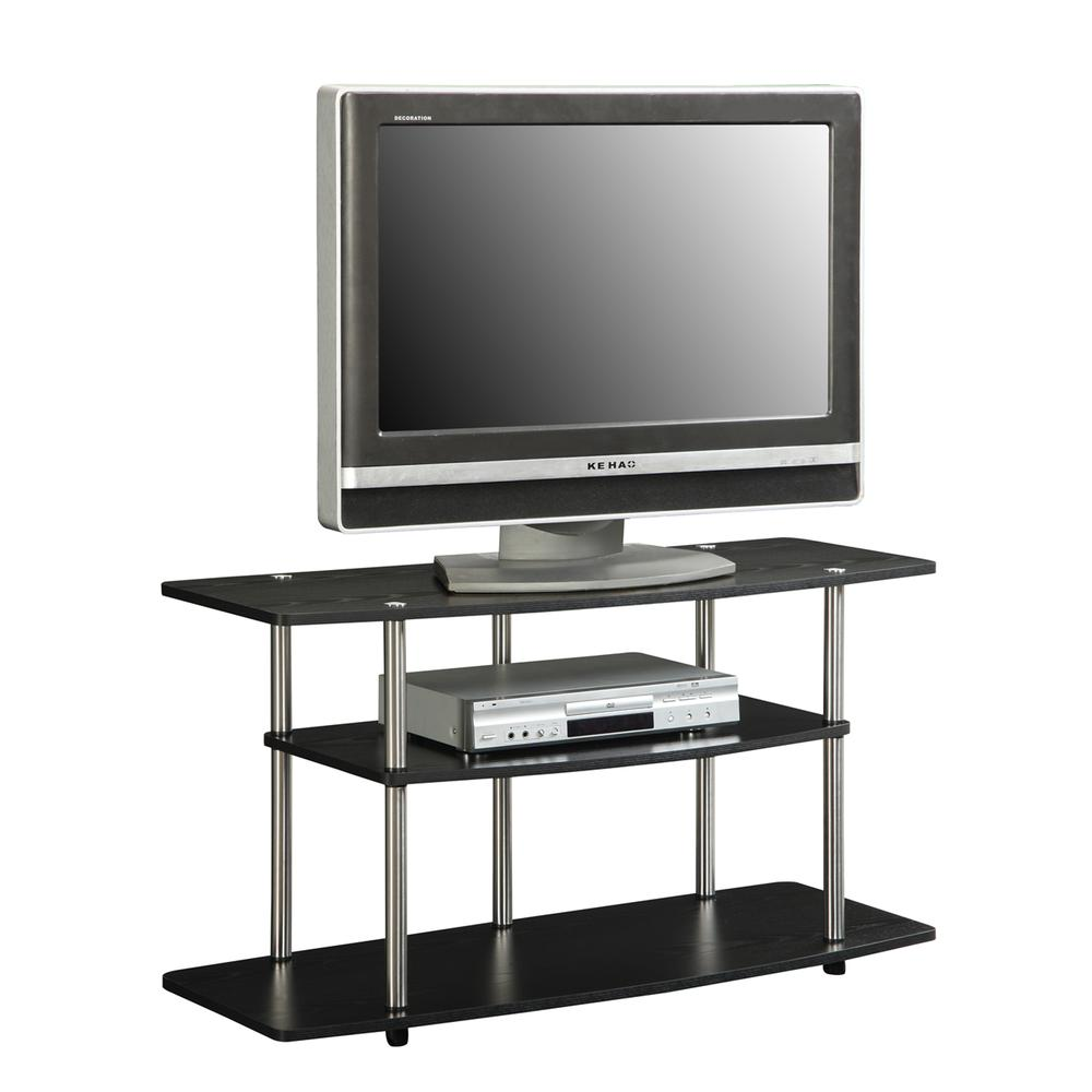 3 Tier Wide TV Stand Black