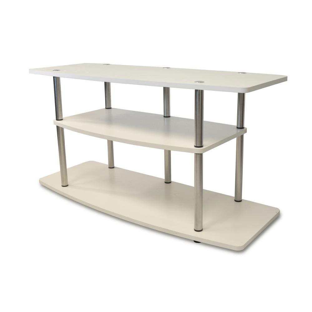 3 Tier Wide TV Stand White