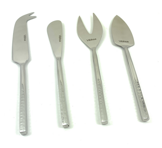 Silver Cheese knives set of 4 Stainless Steel Silver