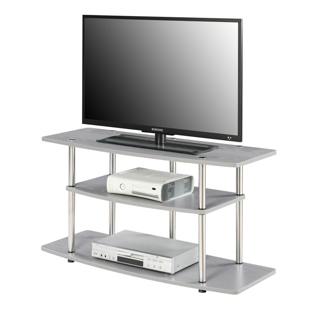 3 Tier Wide TV Stand Gray