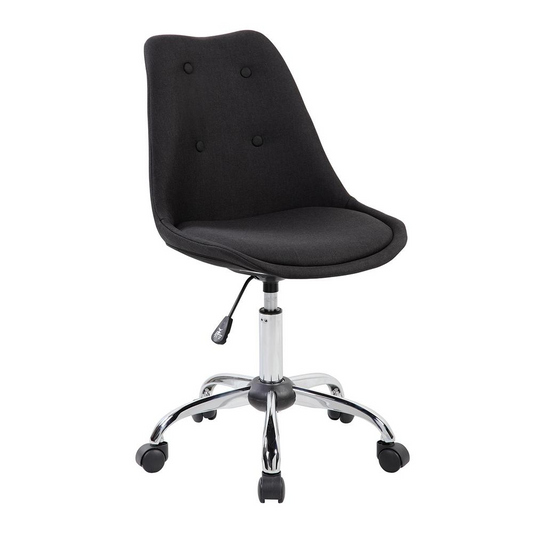 Armless Task Chair with Buttons. Color: Black