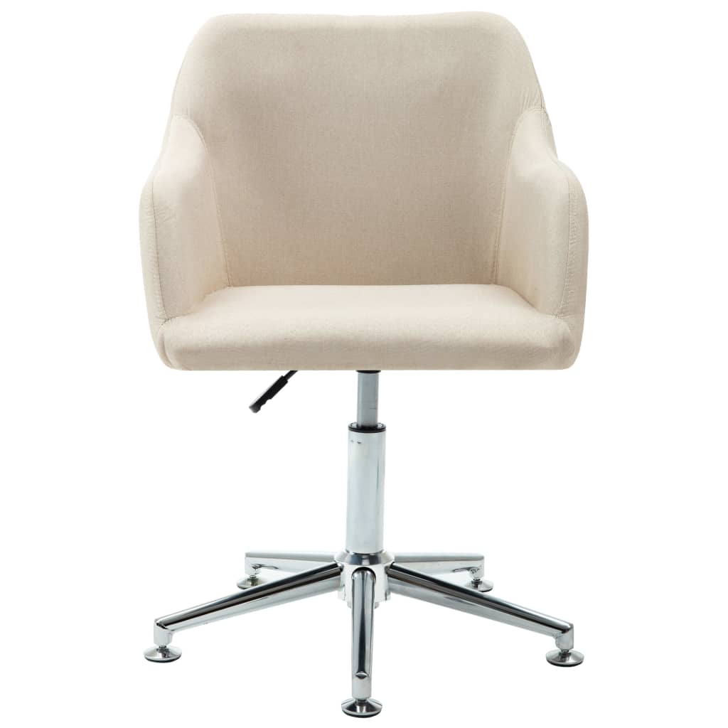 Swivel Office Chair Cream Fabric