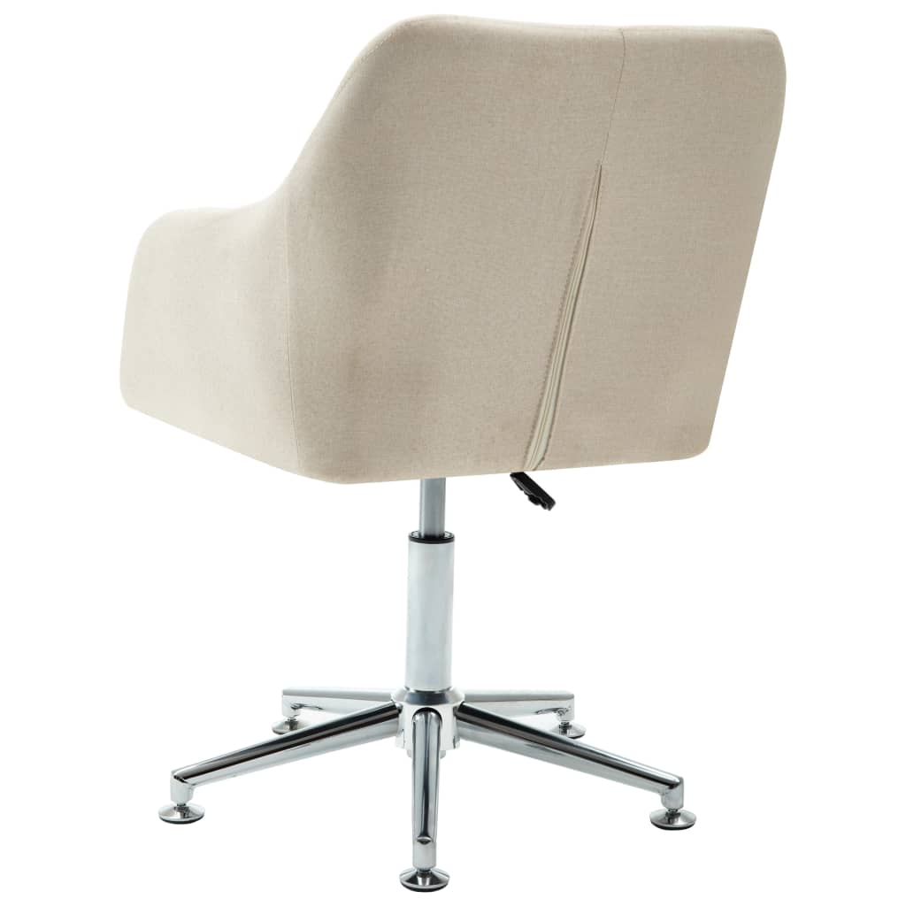 Swivel Office Chair Cream Fabric