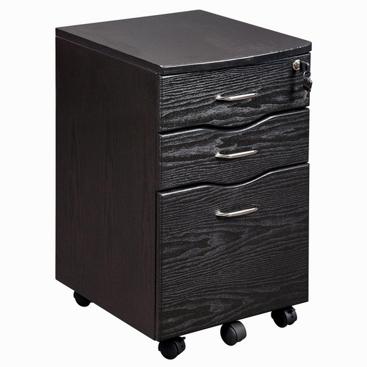 Rolling storage and File Cabinet. Color: Espresso