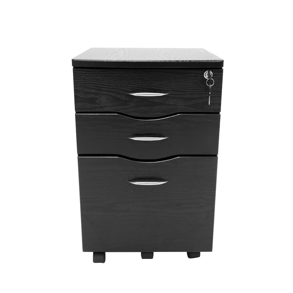 Rolling storage and File Cabinet. Color: Espresso