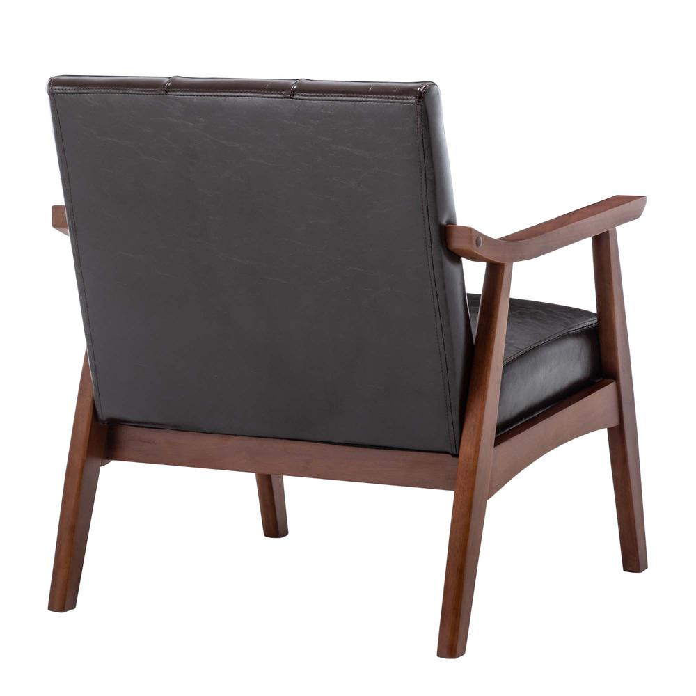 Natalie Accent Chair Espresso Faux Leather/Espresso