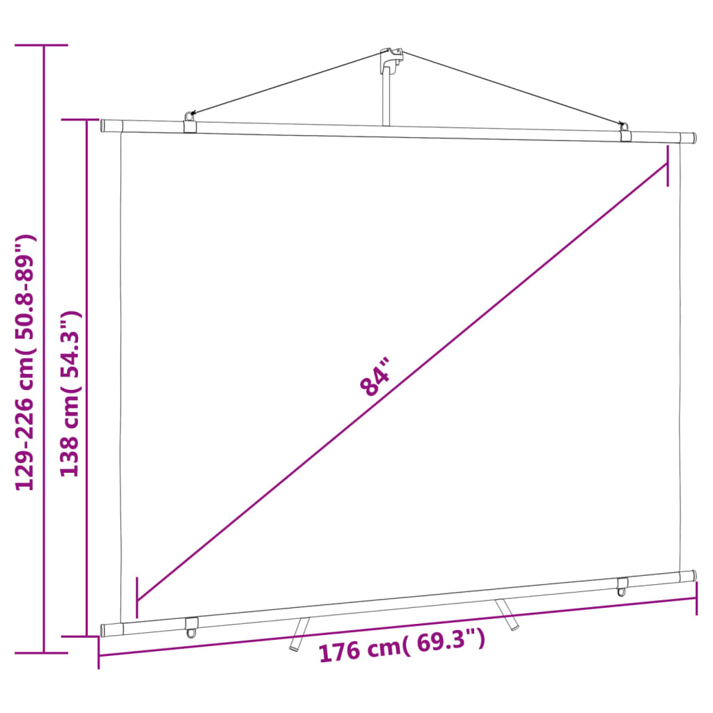 Projection Screen with Tripod 84" 4:3