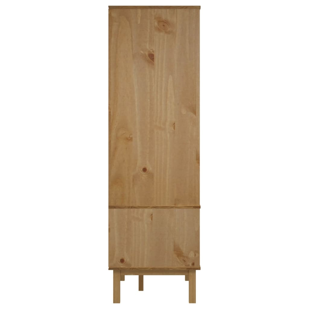 Wardrobe OTTA Brown and White 30.1"x20.9"x67.7" Solid Wood Pine