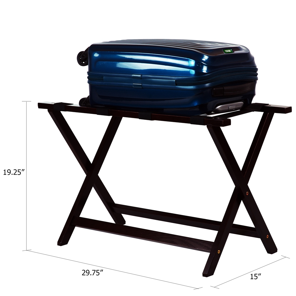 Heavy Duty 30" Extra Wide Luggage Rack-Espresso