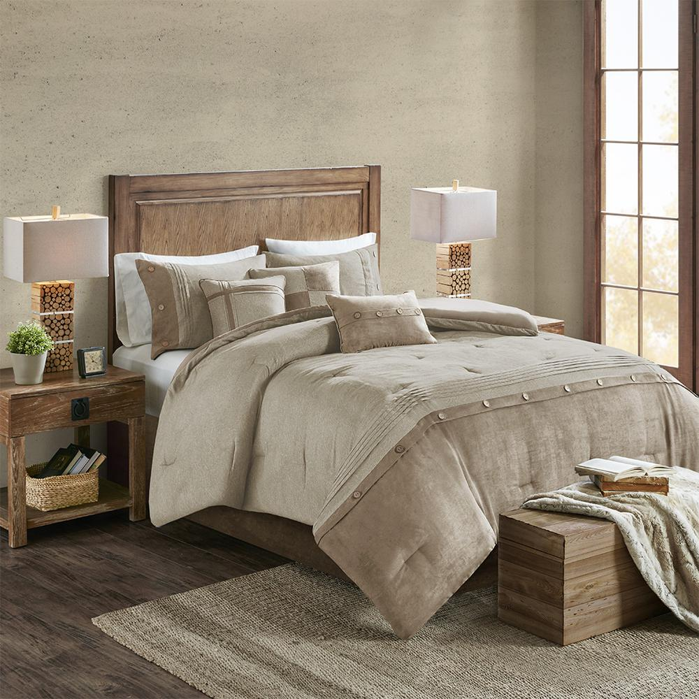 7 Piece Faux Suede Comforter Set