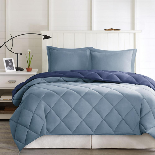 3M Scotchgard Diamond Quilting Reversible Down Alternative Comforter Set