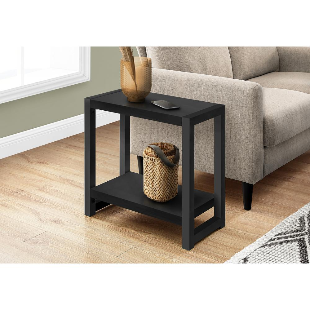 Accent Table - 22"H, Black In Black Metal