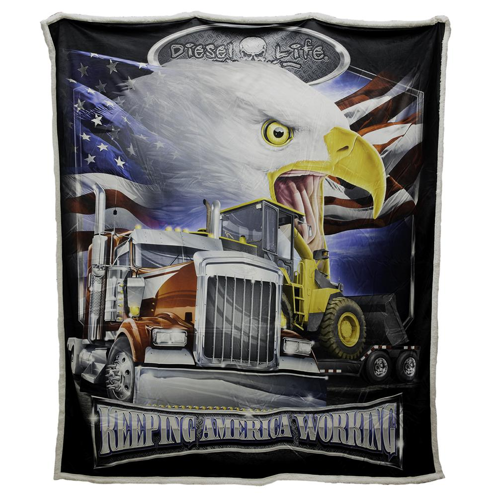 Keep American Working Sherpa Throw