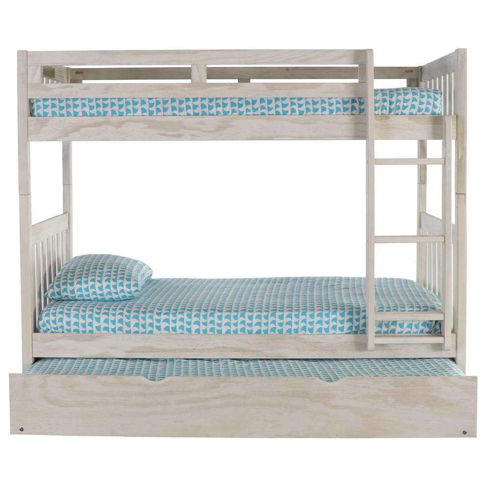 Solid Pine Twin/Twin Bunk Bed with Twin Trundle