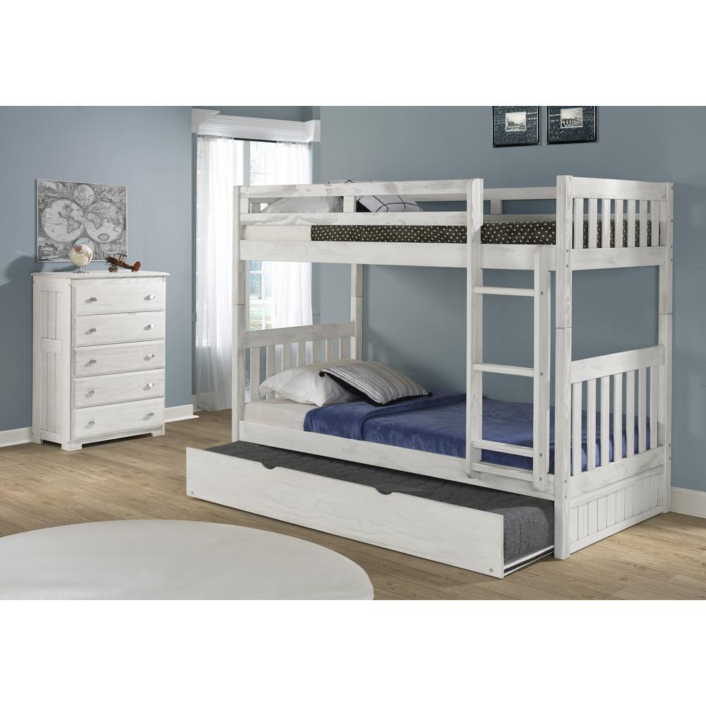 Solid Pine Twin/Twin Bunk Bed with Twin Trundle